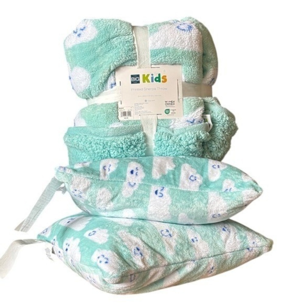 The Big One Kids Happy Cloud Sherpa Throw & Pillow Gift Set